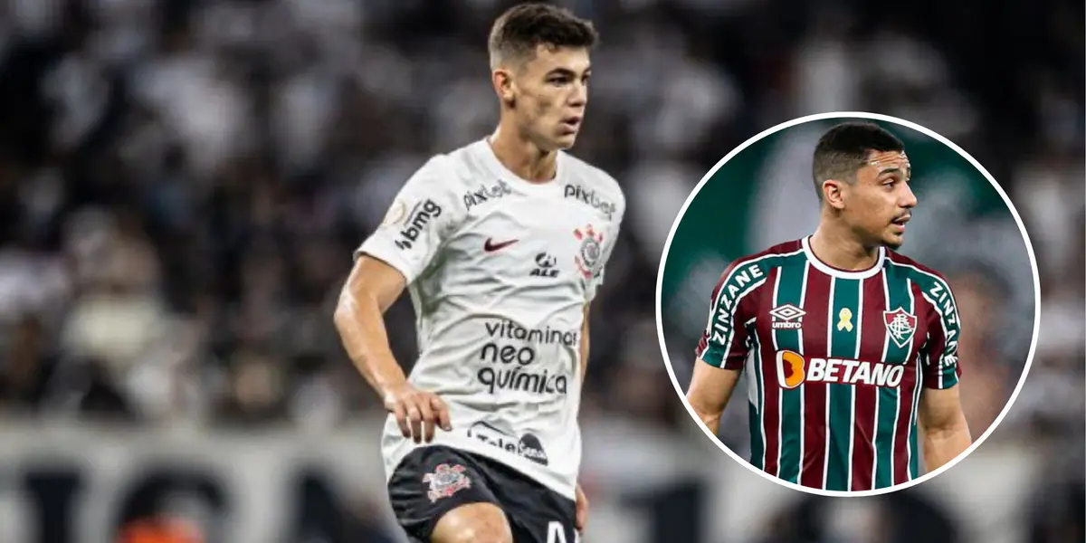 Gabriel Moscardo, do Corinthians, e ao lado André, do Fluminense