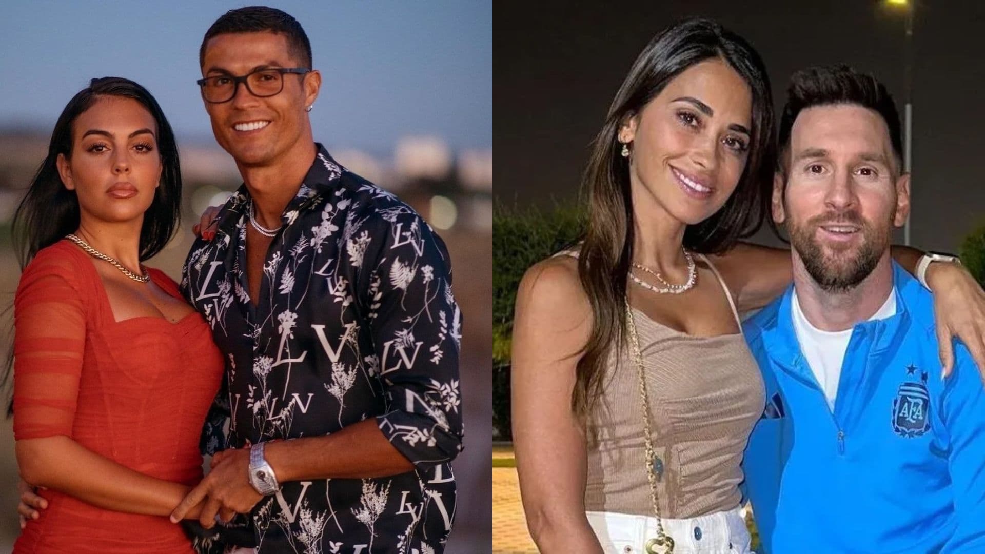 Georgina e Cristiano Ronaldo e Antonela Roccuzzo e Lionel Messi