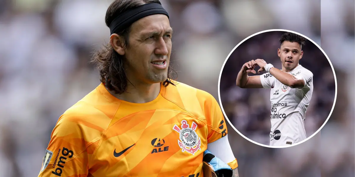 Goleiro Cássio e Ángel Romero ao lado