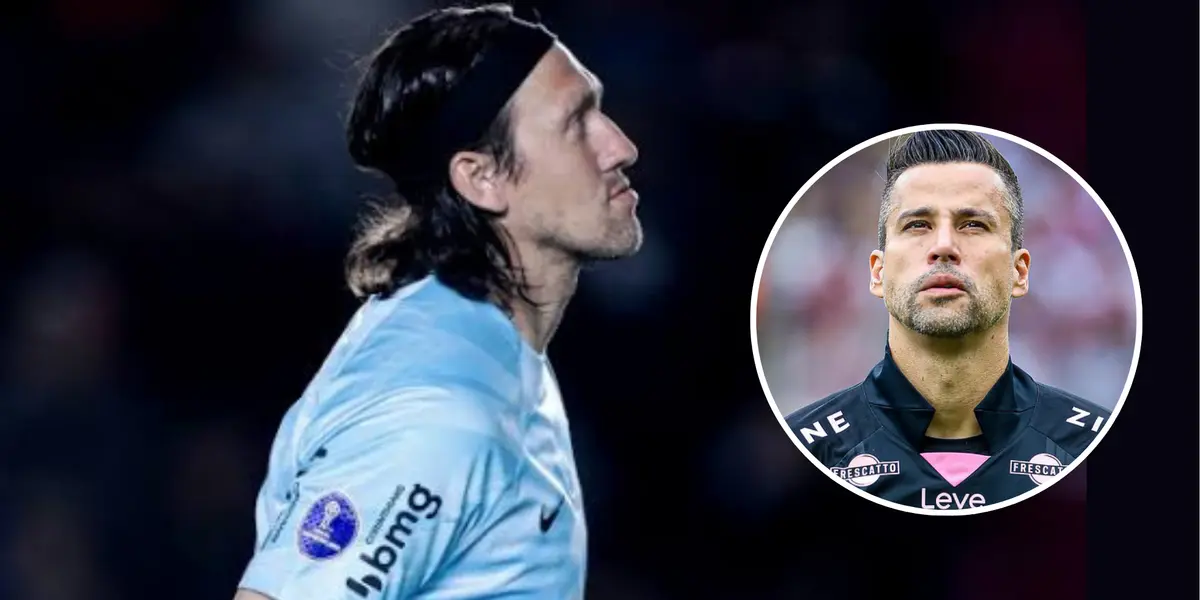 Goleiro Cássio e ao lado o goleiro Fábio do Fluminense