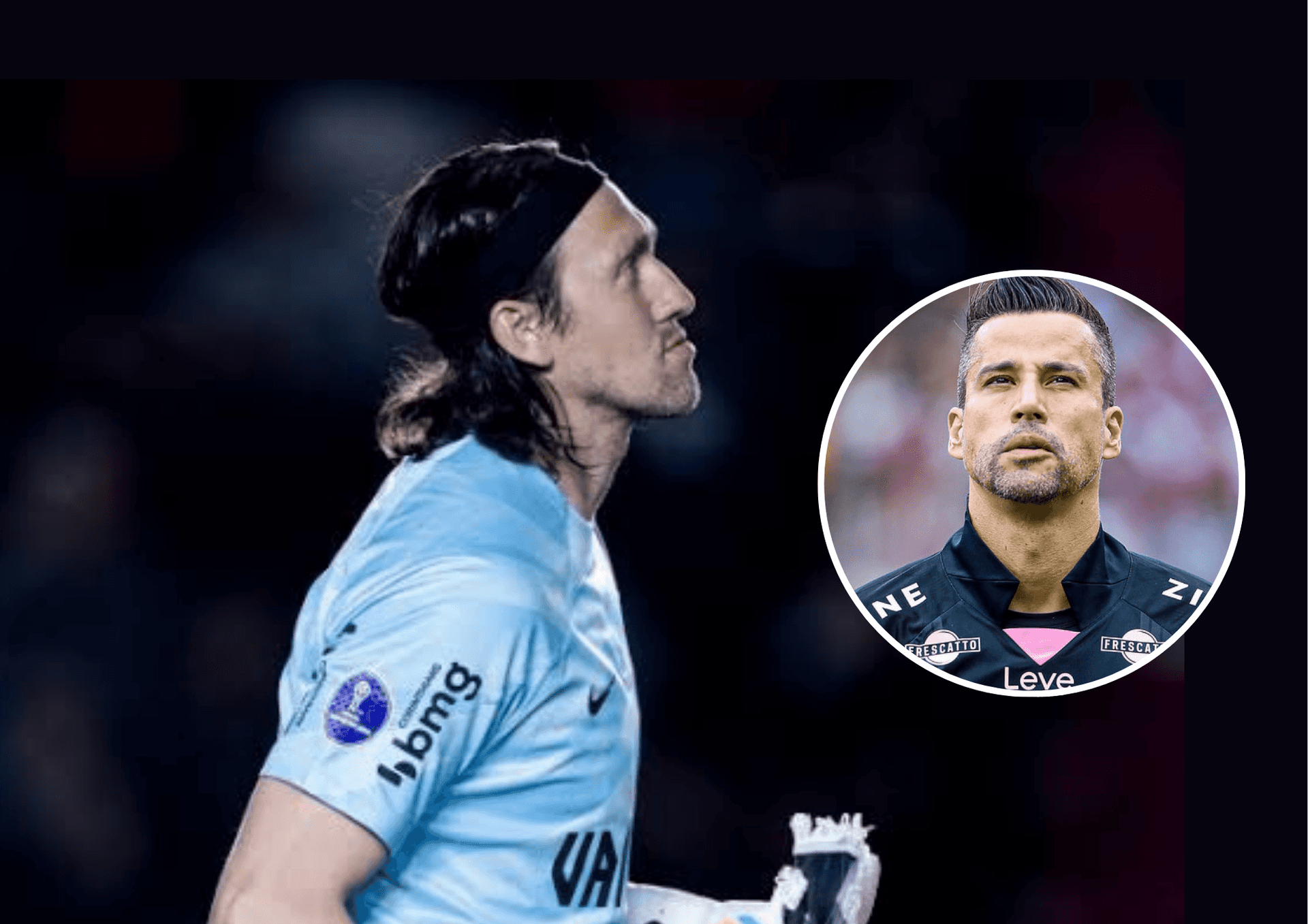 Goleiro Cássio e ao lado o goleiro Fábio do Fluminense