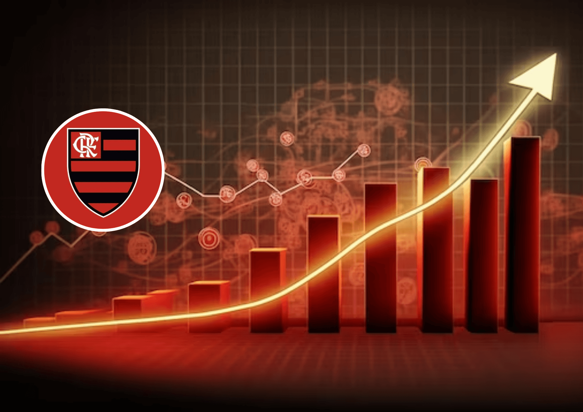 Gráfico e o escudo do Flamengo