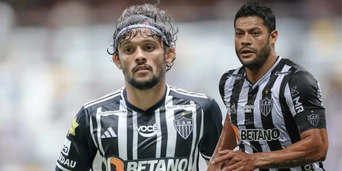 Gustavo Scarpa e Hulk com a camisa do Atlético Mineiro