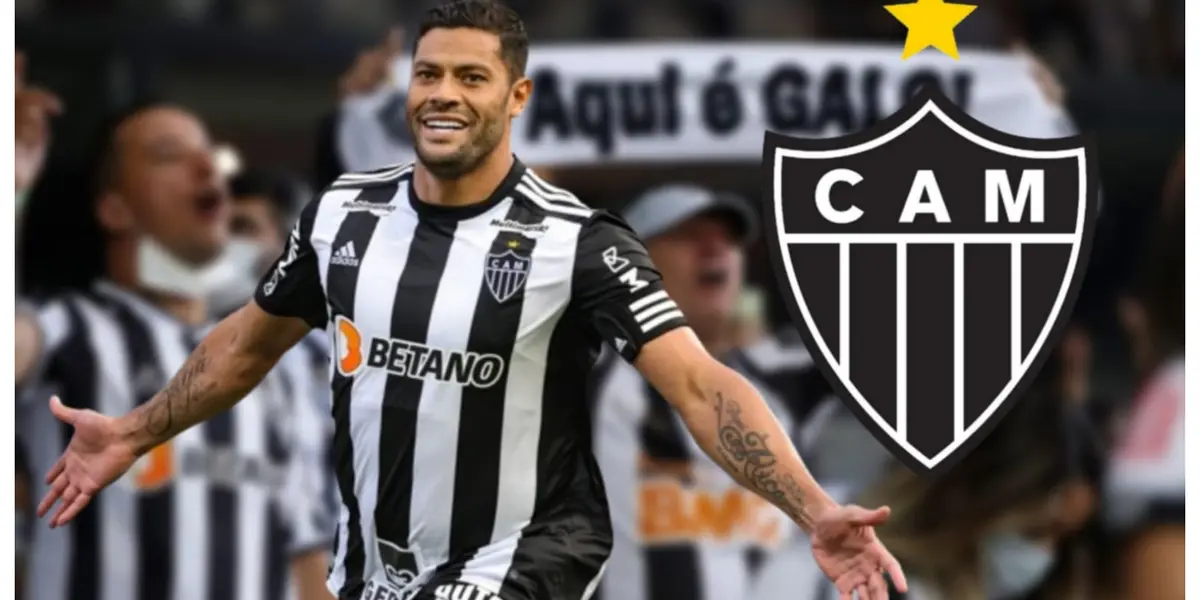 Hulk com a camisa do Atlético-MG e o escudo do Atlético-MG