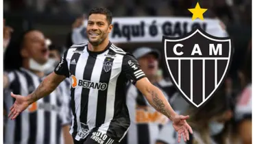 Hulk com a camisa do Atlético-MG e o escudo do Atlético-MG