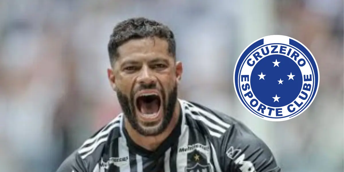 Hulk e ao lado o escudo do Cruzeiro