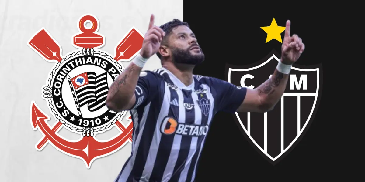 Hulk, escudo do Corinthians e do Atlético-MG