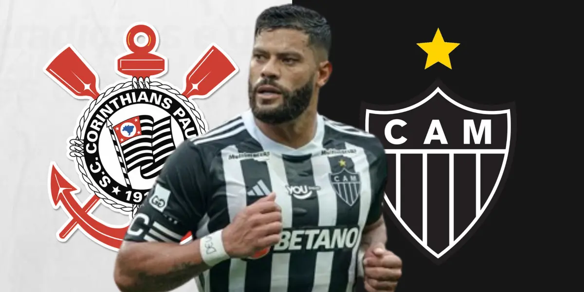 Hulk, escudo do Corinthians e do Atlético-MG