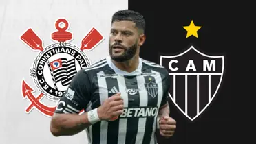 Hulk, escudo do Corinthians e do Atlético-MG