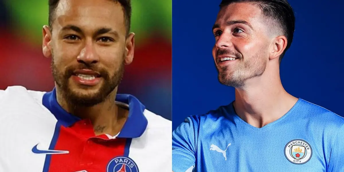 Jack Grealish foi o jogador mais caro da última janela de transferências e se derreteu por Neymar antes de clássico pela Liga dos Campeões