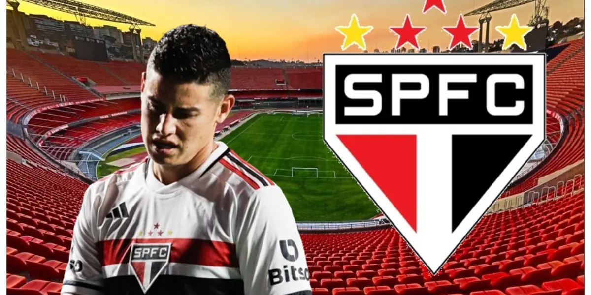 James com a camisa do São Paulo