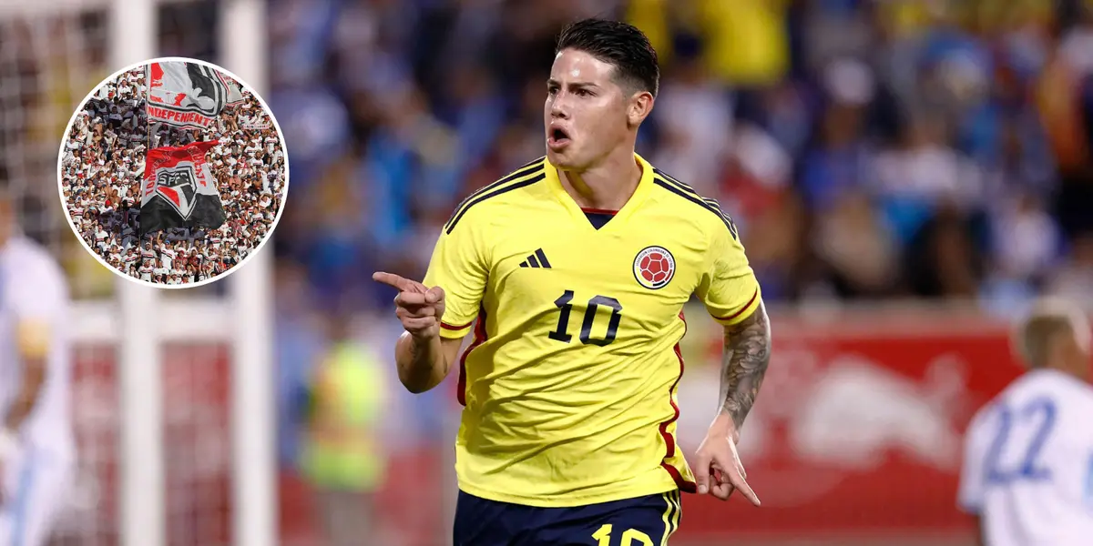 James Rodriguez comemora gol marcado pela Seleção Colombiana