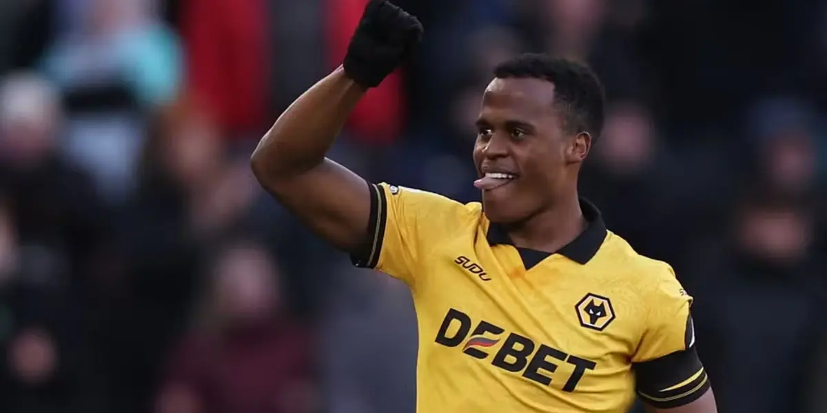 Jhon Arias marca contra o West Ham e comemora seu primeiro gol com a camisa do Wolverhampton na temporada — Foto: David Klein/Reuters