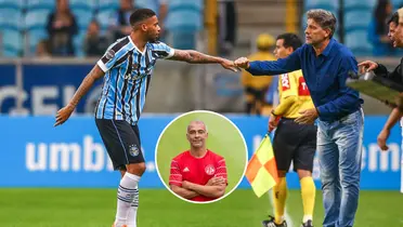 Jogador do Grêmio comprimenta Renato Gaúcho