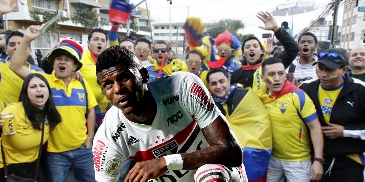 Jogador equatoriano precisou ser substituído aos 8 minutos do primeiro tempo