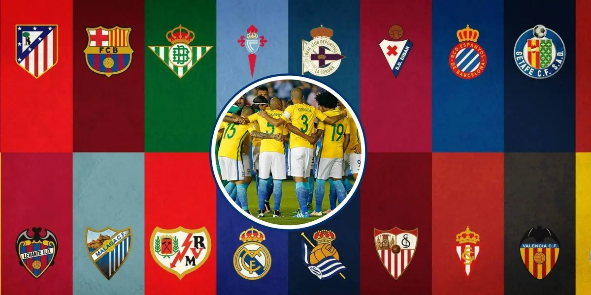 Jogadores da Seleção Brasileira ao centro da imagem