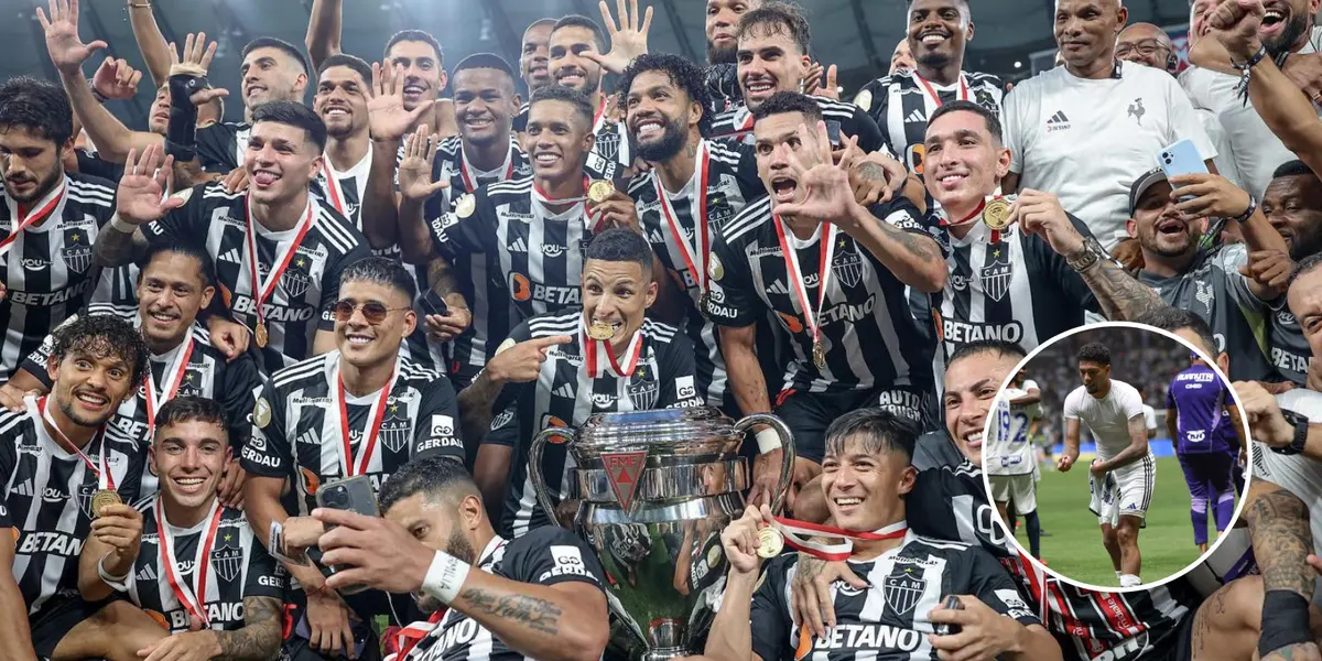 Jogadores do Atlético-MG comemoram o seu quinto título estadual seguido