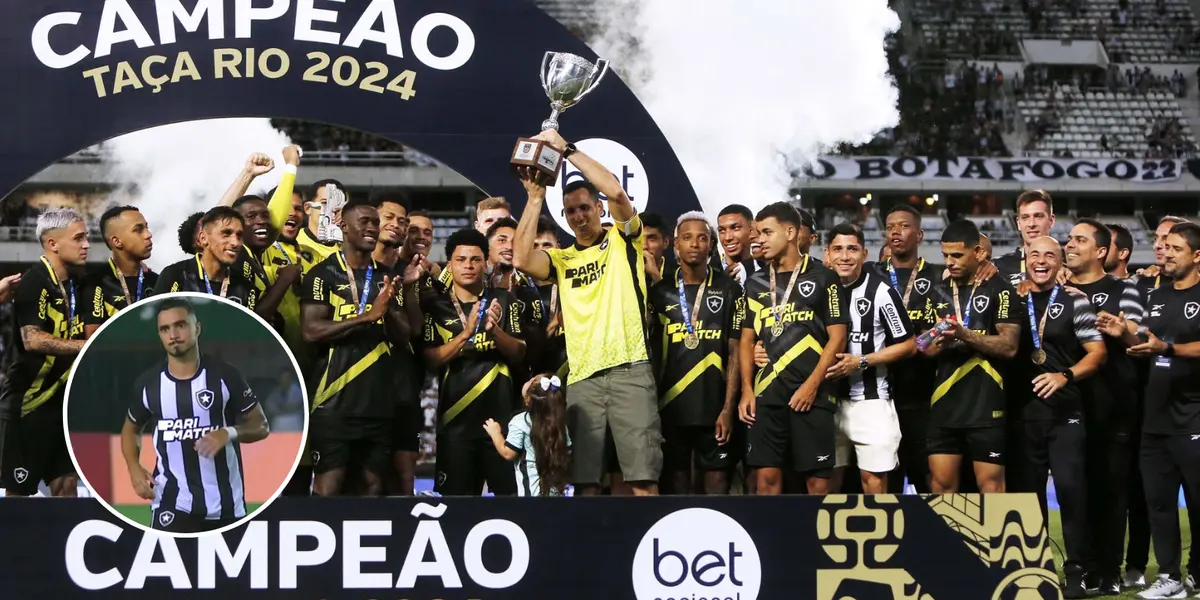 Jogadores do Botafogo comemoram o título da Taça Rio