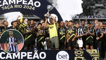 Jogadores do Botafogo comemoram o título da Taça Rio
