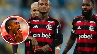 Jogadores do Flaemngo durante partida