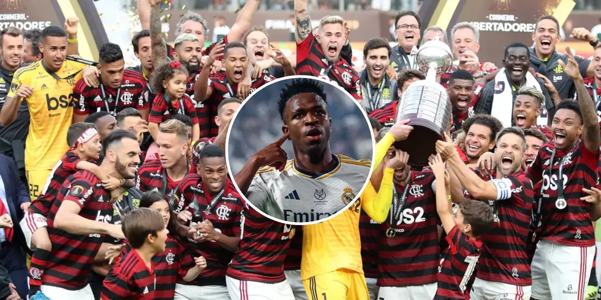Jogadores do Flamengo comemora título