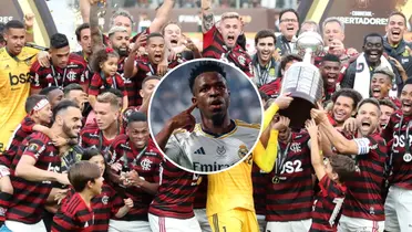 Jogadores do Flamengo comemora título