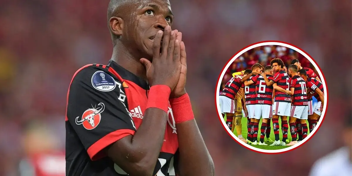 Jogadores do Flamengo reunidos