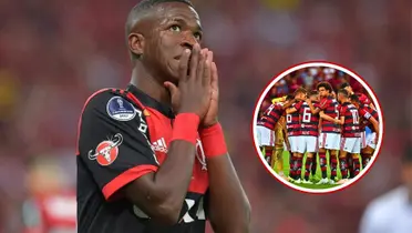 Jogadores do Flamengo reunidos