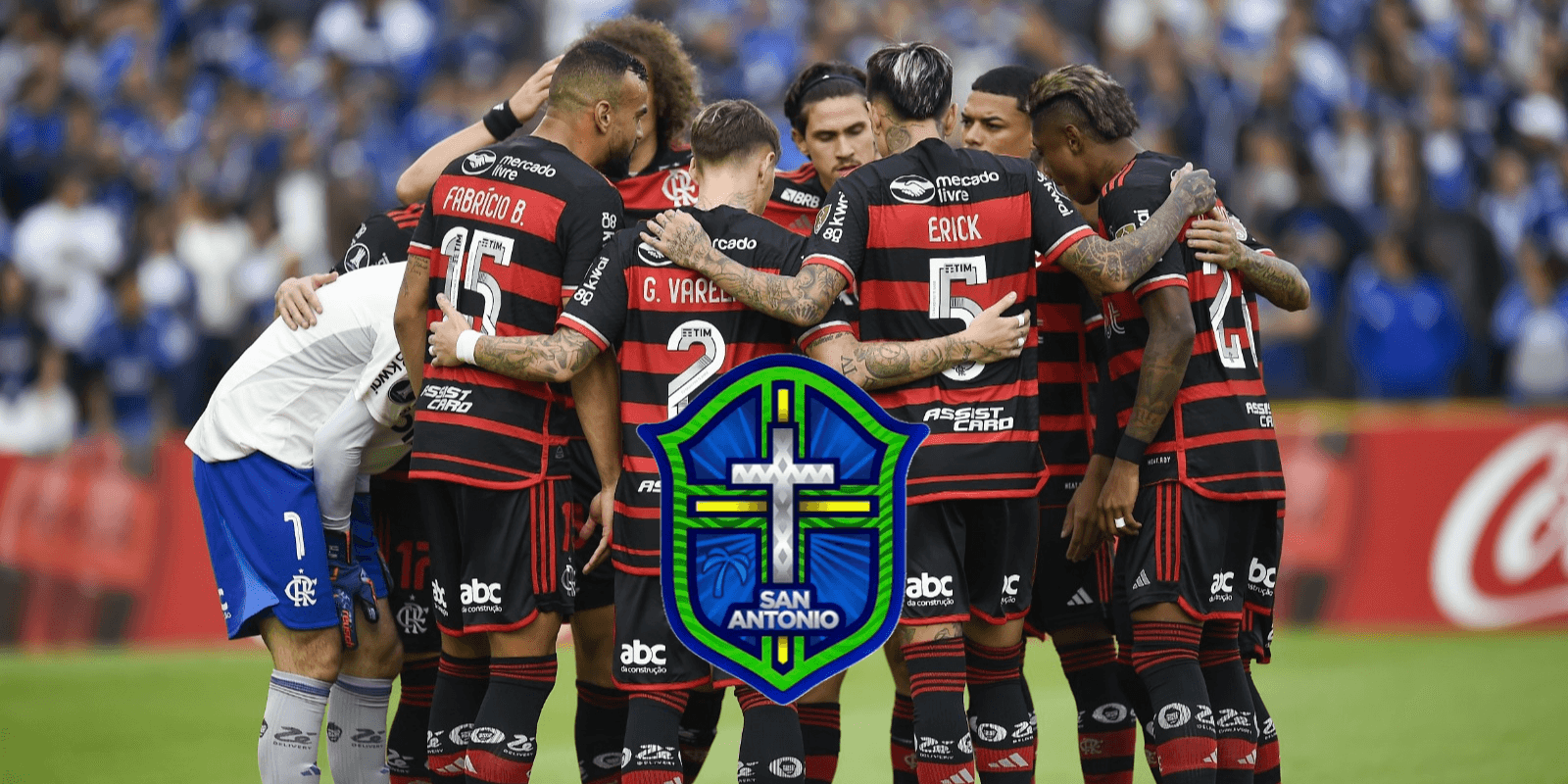 Jogadores do Flamengo reunidos antes de partida do clube na Libertadores