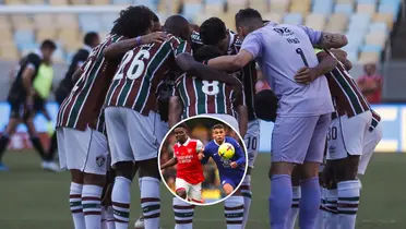 Jogadores do Fluminense antes de clássico contra o Vasco