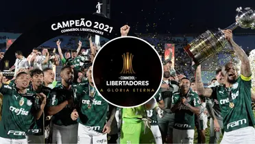 Jogadores do Palmeiras comemoram título da Libertadores 2021