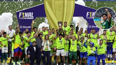 Jogadores do Palmeiras comemoram título do Campeonato Paulista