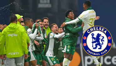 Jogadores do Palmeiras comemoram virada