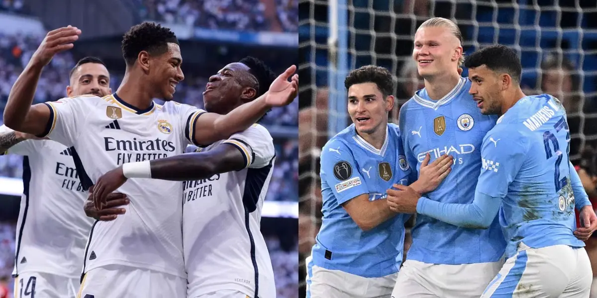 Jogadores do Real Madrid e Manchester City