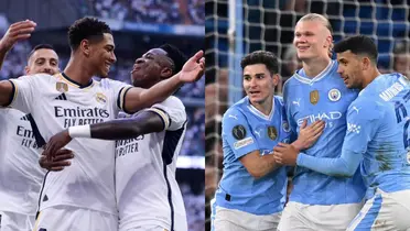 Jogadores do Real Madrid e Manchester City