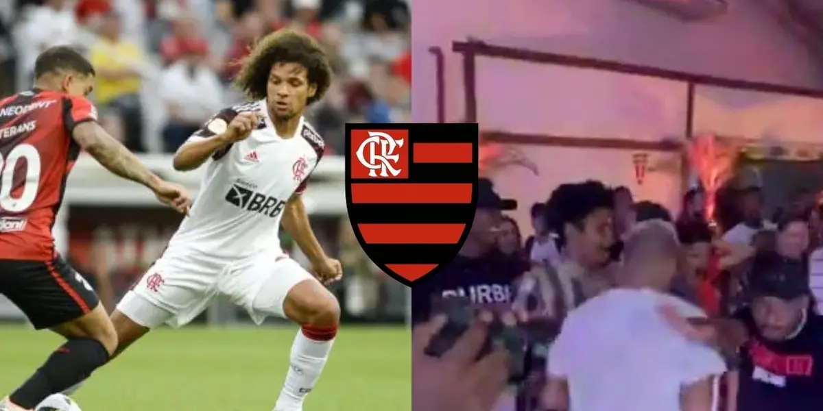 Jogadores fizeram festa para David Luiz logo após derrota diante do Athletico Paranaense