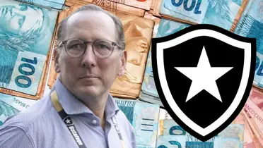 John Textor do Botafogo com dinheiro ao fundo 
