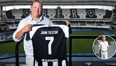 John textor posa com a camisa do Botafogo no Nilton Santos
