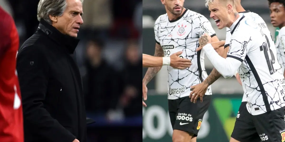 Jorge Jesus se derrete por jogador do Corinthians e causa ciúmes no Flamengo perto da final da Copa Libertadores