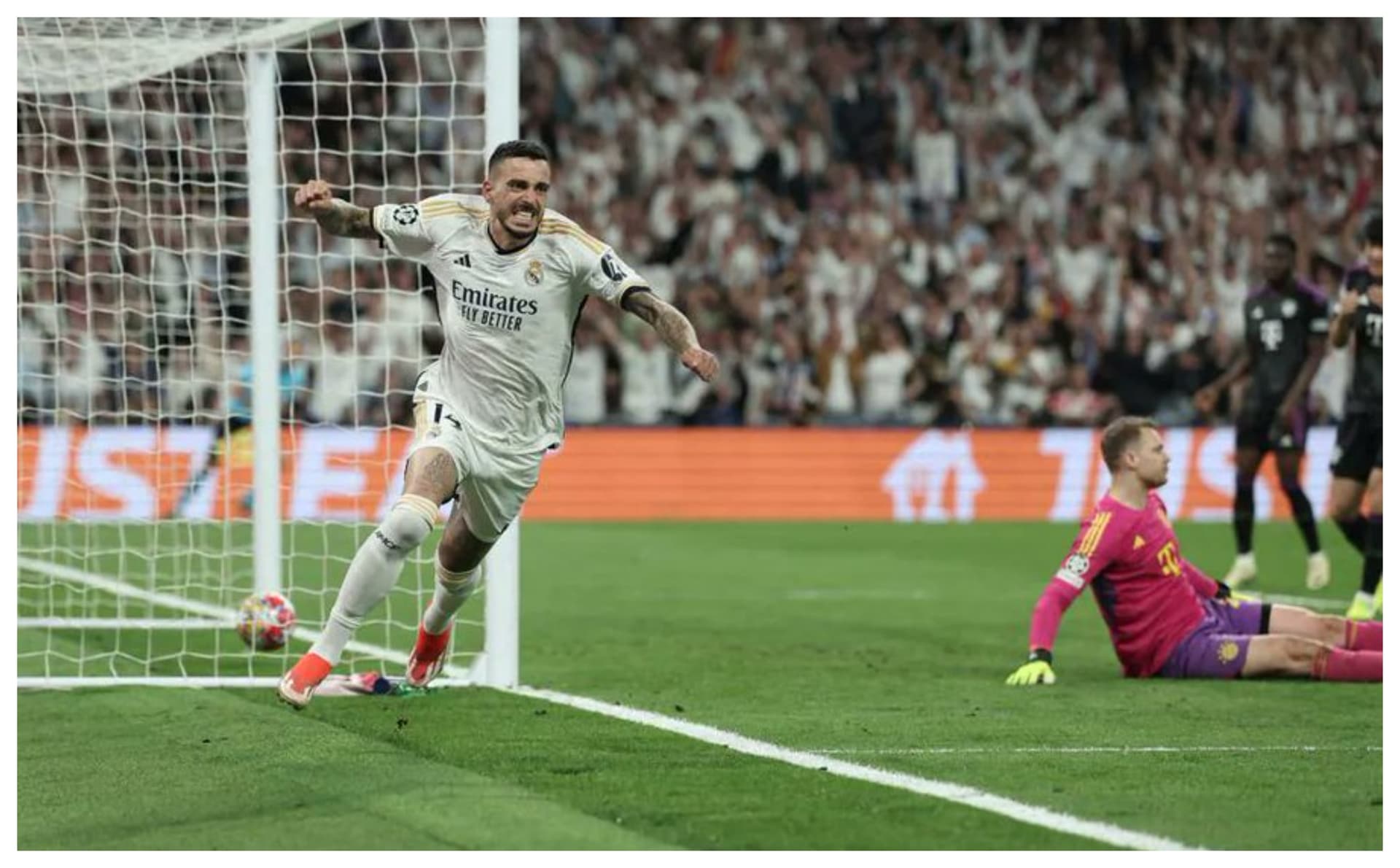 Joselu comemorando o gol da vitória
