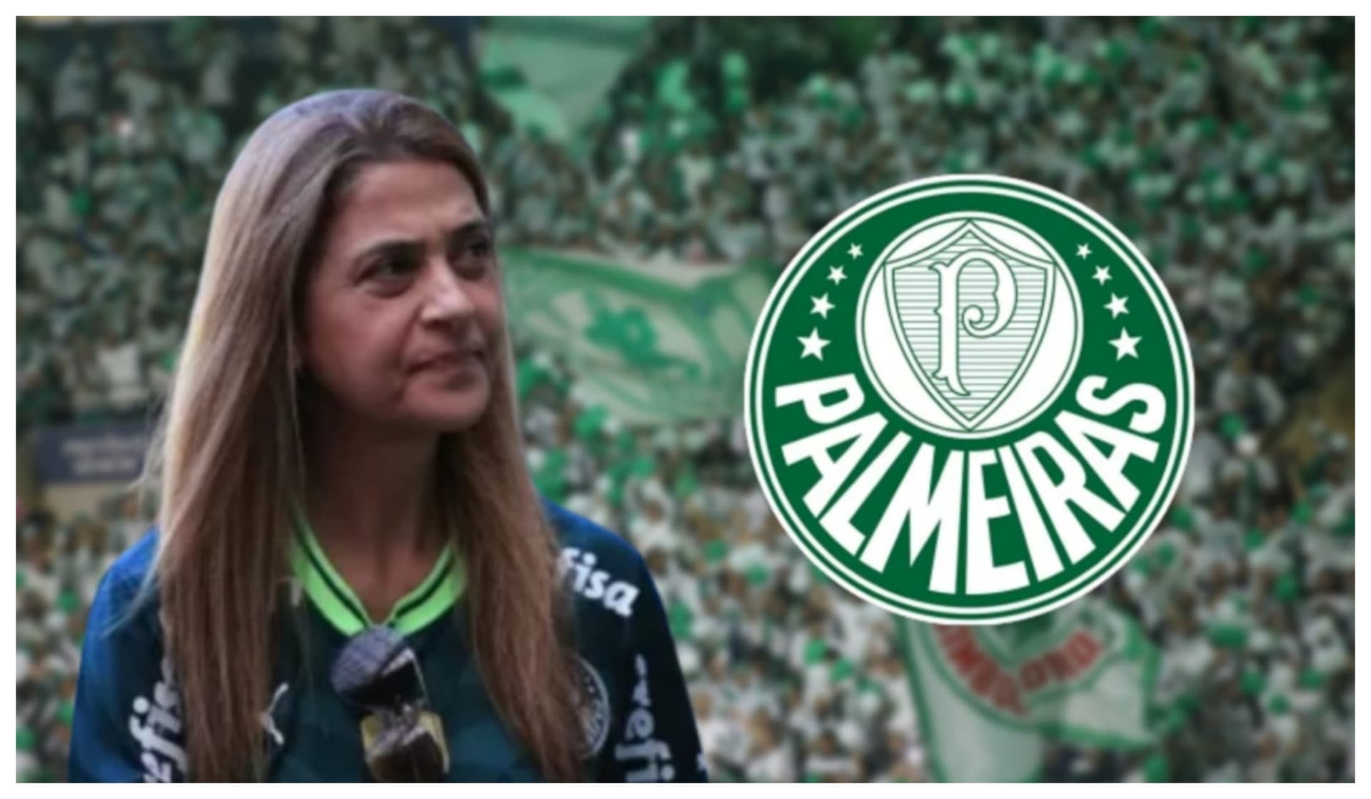 Leila Pereira com a camisa do Palmeiras