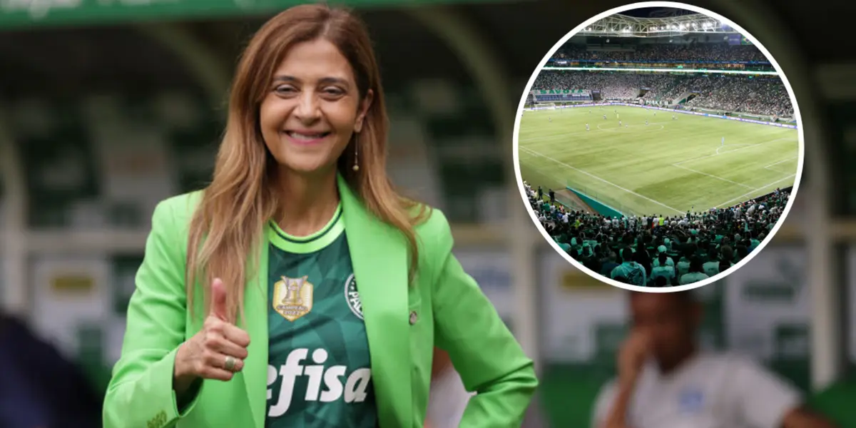 Leila Pereira com a camisa do Palmeiras