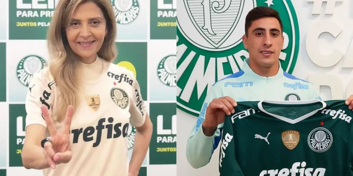 Leila Pereira fez questão de animar a torcida no Allianz Parque