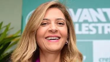 Leila Pereira sorri durante entrevista coletiva em São Paulo Gazeta Press. Foto: Divulgação/Palmeiras