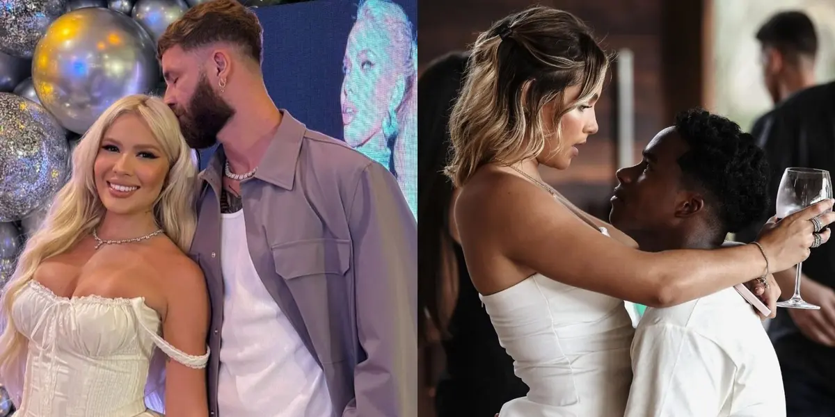 Léo Pereira e Karoline, e Endrick e Gabriely Miranda