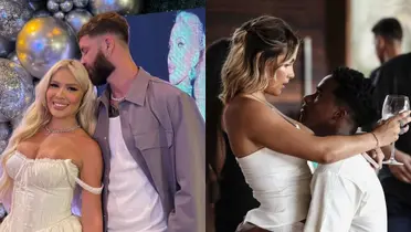 Léo Pereira e Karoline, e Endrick e Gabriely Miranda