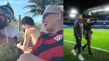Léo Pereira e Karoline, Thiago Silva e Belle Silva