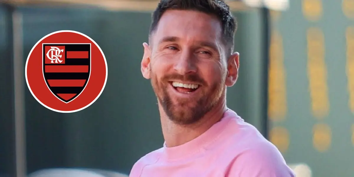 Lionel Messi e o escudo do Flamengo