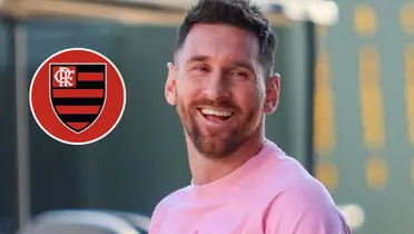 Lionel Messi e o escudo do Flamengo