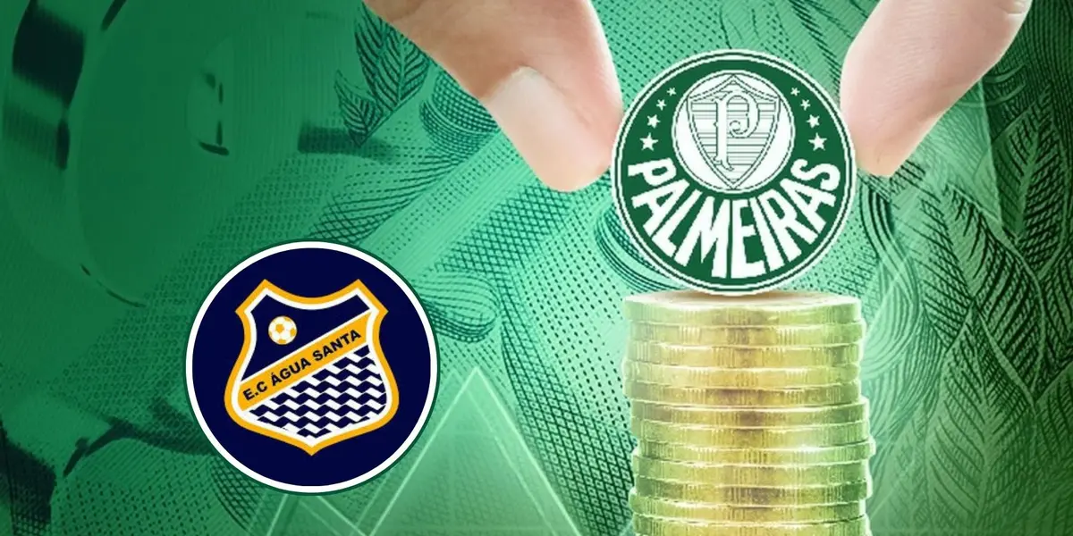 Logos do Palmeiras e Água Santa em destaque